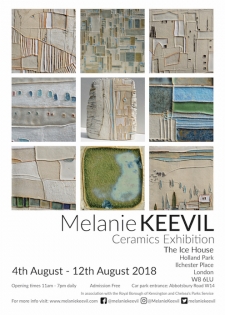 Ceramic Art exhibition poster for Icehouse Gallery in Holland Park